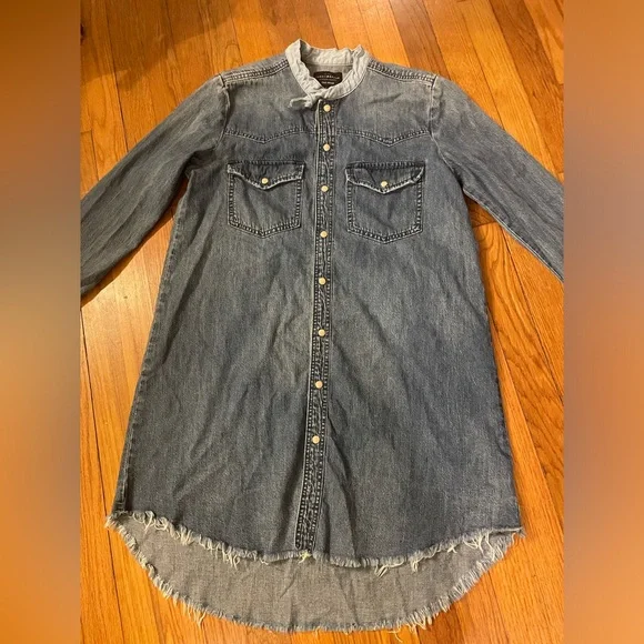 lucky brand denim dress Lucky Brand Open Back Striped Denim Dress  DGFOutlet